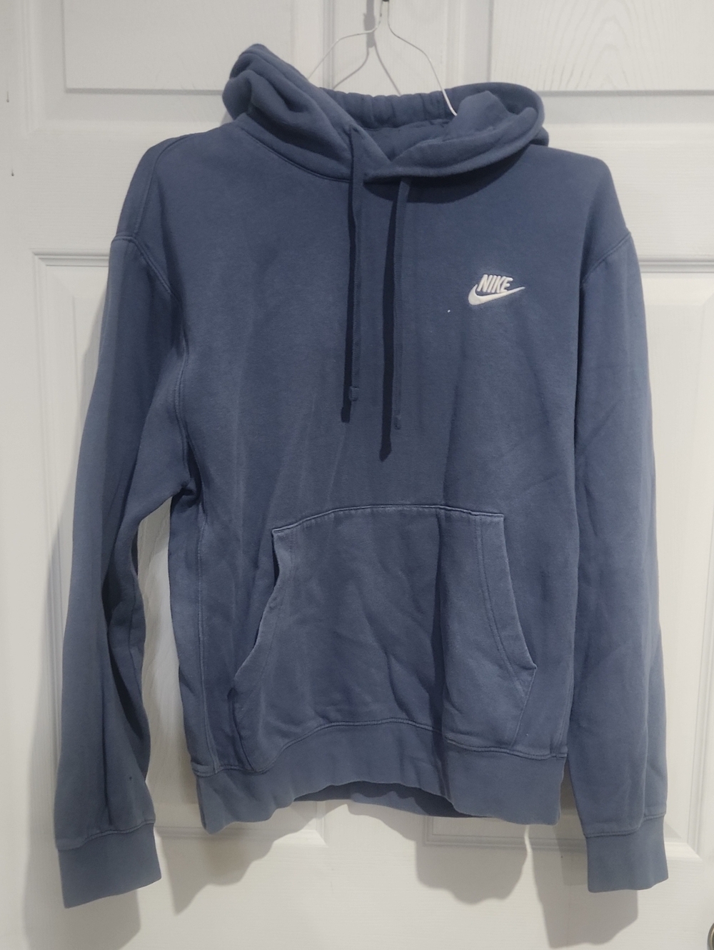 Nike Men's Dusty Blue Pullover Hoodie with White Swoosh